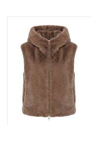 BLONDE NO.8 - Weste ASHLEY mit Kapuze - DARK BROWN