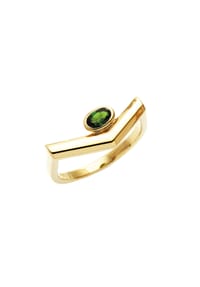 carolin stone - Ring 925/- Sterling Silber 1 Chromdiopsid - gelb