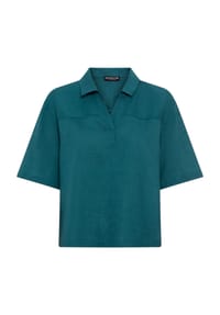 MANGUUN collection - Shirtbluse, Leinenanteil, für Damen - 1 PETROL