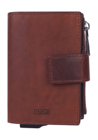 JOOP! - Kartenetui, Leder, Druckknopf, uni - DARKBROWN