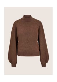 MADELEINE - Feinstrickpullover mit Ballonärmeln - espresso / melange