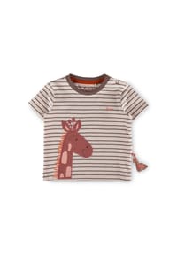 sigikid® - T-Shirt Savanne ,  für Babys - Creme-Braun geringelt