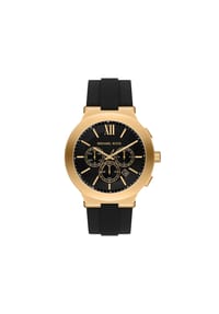 MICHAEL KORS BILLIE - Michael Kors Herrenuhr Billie Chronograph mit schwarzem Silikonband, MK9253 - Gold