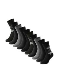 SCHIESSER - Herren Socken, 10er Pack - "Bluebird", Baumwoll-Mix, uni/gemustert - Blau/gemustert