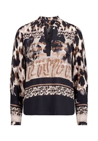 BETTY BARCLAY - Longbluse mit Stehkragen - Beige/Schwarz