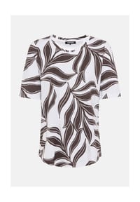 olsen - Shirt mit Allover-Dessin und Rundhalsausschnitt - White