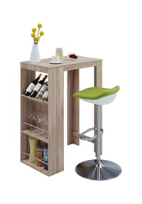 VCM. - Bartisch | Bartresen, hoher Tisch mit Stauraum | Maße H. 110 x B. 80 x T. 50 cm | Stehtisch - Oktola - Sonoma-Eiche (Sägerau)