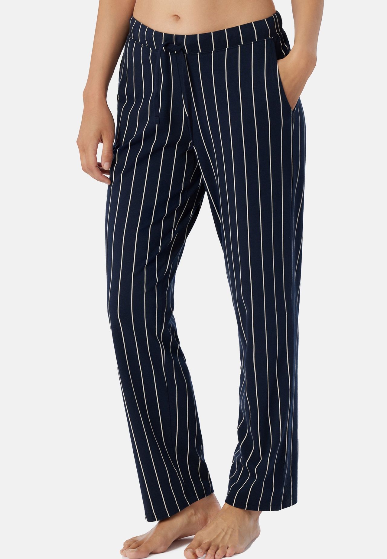 Schiesser Mix & Relax Schlafanzug-Hose, Tunnelzug, Gummibund, FüR Damen, Blau, 40