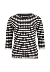 BETTY BARCLAY - Basic Shirt mit Rundhalsausschnitt - Dunkelblau/Weiß