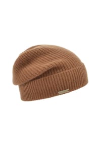 SEEBERGER - Cashmere Beanie mit Aufschlag in Rippen-Muster 18300-2 - 14 RAUCHGRAU