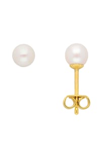 Adelia's - Damen Gold Schmuck 333 Gold Ohrringe  Ohrstecker mit Süßwasser Zuchtperle Ø 5 mm - gold