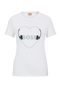HUGO BOSS Orange T-Shirt, Logo-Print, Baumwolle, für Damen Bild 1