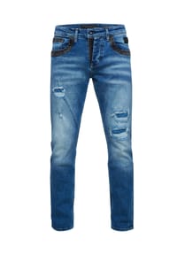 RUSTY NEAL® - Jeans YOKOTE mit farblich abgesetzten Details - Black Used