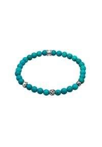 KUZZOÍ - Armband Herren Howlith Türkis Stein Bead 925Er Silber - Türkis