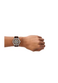 FOSSIL TOWNSMAN - Fossil Herren-Armbanduhr Townsman Automatik, braunes Leder, ME3270 - Silber