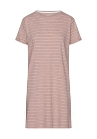 MANGUUN - Urban Perfect Nachthemd, Kurzarm, Streifen, für Damen - TAUPE MELANGE