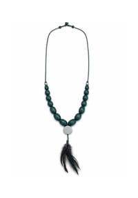 collezione alessandro® - Lange Kette Feather Enthält nichttextile Teile tierischen Ursprungs - braun