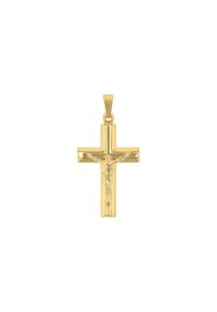 amor Kreuz mit Corpus - Motivanhänger für Damen und Herren, Unisex, Gold 375 | Kreuz mit Corpus - Gold