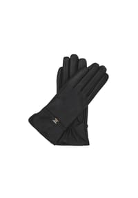 Kazar - Schwarze Handschuhe aus Leder mit Monogramm - Schwarz