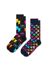 HAPPY SOCKS - Socken "Classic Cat", 2er-Pack - 9000 BLACK