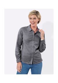 Witt - Langarm-Bluse - mittelblau-ecru-kariert
