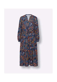 heine - Druck-Kleid - cognac-aqua-bedruckt