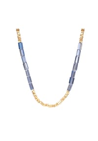 Luluandjane - Kette gelbgold Glas blau - gelbgold