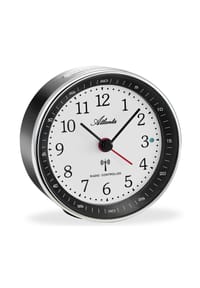 Atlanta by PARAGON - Funkwecker ohne Ticken mit Licht, Snooze & Crescendo - 1868/7 (Schwarz) - Schwarz