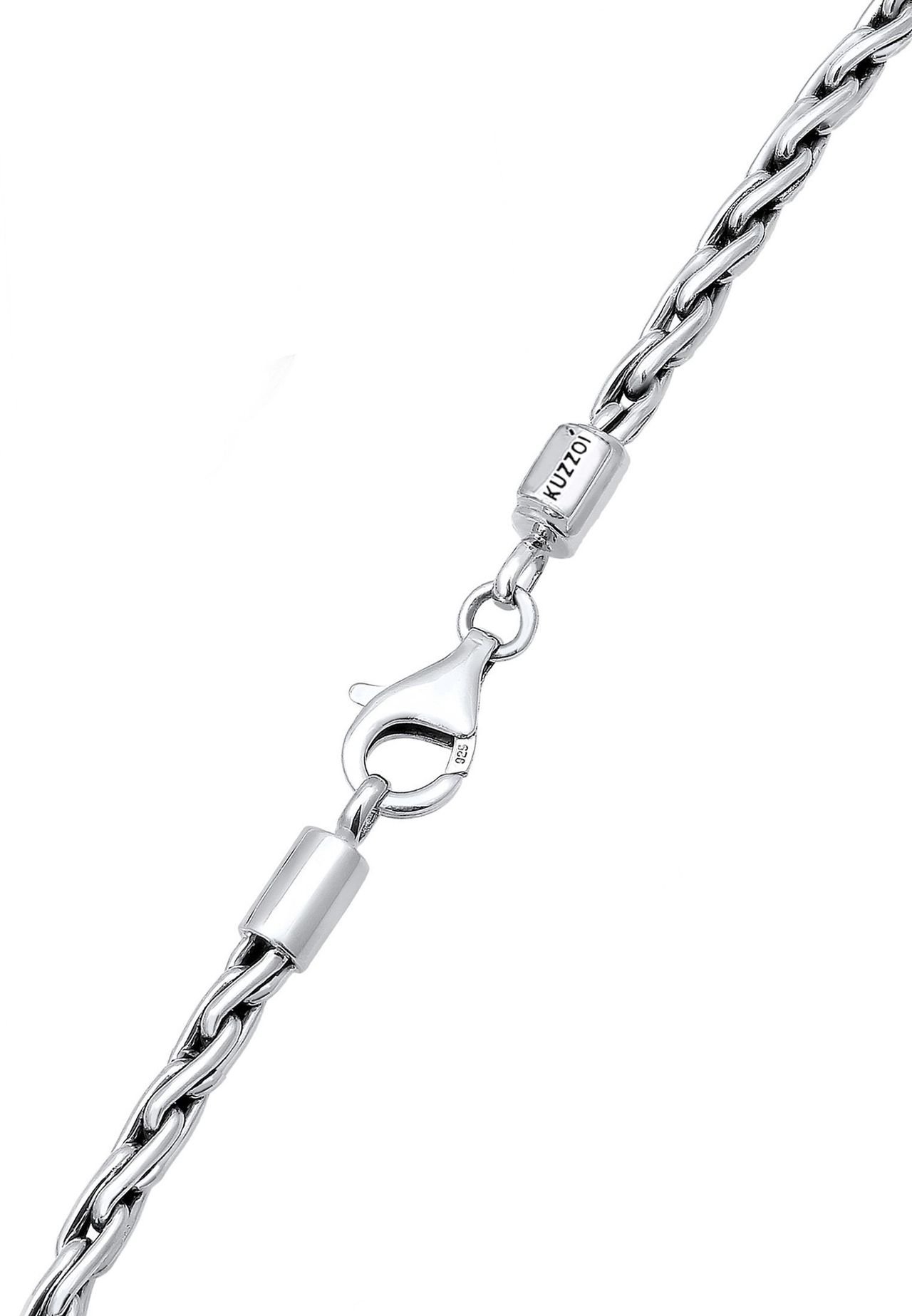 KUZZOÍ Halskette Herren Zopfkette Oxidiert Massiv 925 Silber | GALERIA