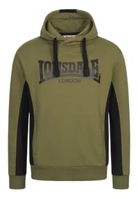 LONSDALE™ - Herren Kapuzensweatshirt normale Passform BALMULLO - Olive/Black/White