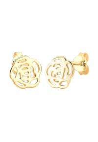 elli. PREMIUM - Ohrringe Rose Blume Blüte Sommer 585 Gelbgold - Gold