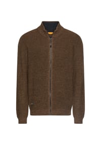 camel active - Kernige Strickjacke aus Baumwollgemisch - Beige