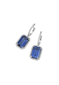GIORGIO MARTELLO MILANO - Creolen mit Ziersteinen, Silber 925 - blau