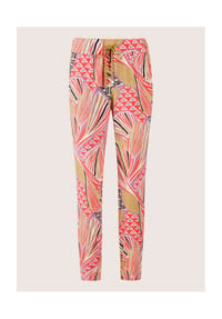 MADELEINE - Kurzgröße: Farbige Schlupfhose mit grafischem Print - blutorange / multicolor