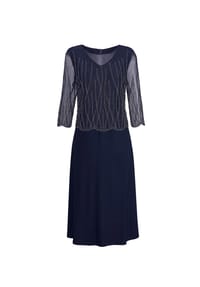 GOLDNER - Kurzgröße:  Mit Perlen besetztes Kleid - mitternachtsblau