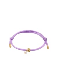 elli. - Armband Lettering Swarovski® Perle White 925 Sterling Silber Vergoldet - Violett