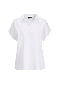 GOLDNER - Kurzgröße:  Uni Bluse mit Hemdkragen - hellblau