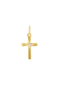 amor Kreuz - Motivanhänger für Damen und Herren, Unisex, Gold 375 | Kreuz - Gold
