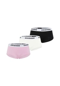 CHIEMSEE - Hipster-Panty im Dreierpack mit Logo-Bund - Black/Medium Grey