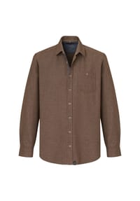 PADDOCK'S® - Herren Langarmhemd aus reiner Baumwolle - brown melange