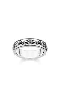 Thomas Sabo STERLING SILVER - Ring schwarze Steine silber - silberfarben, schwarz