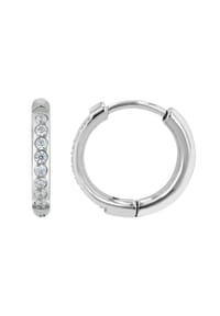 Adelia's Modern Essentials - Ohrringe – Klappcreole aus Titan mit Strass Steinchen - silber