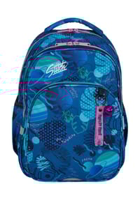 McNeill® - BASE Kinderrucksack "Stitch", Zweiwege-Reißverschluss, Anhänger, für Kinder - BLAU