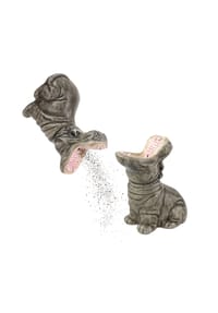 DONKEY - Salz- und Pfefferstreuer Set Hungry Hippos 2-tlg., Grau, 9 cm - Grau