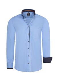RUSTY NEAL - Langarmhemd im trendigen Kontrast-Design - Blau