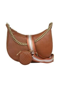 Cluty - Umhängetasche Echt Leder, Made In Italy - cognac