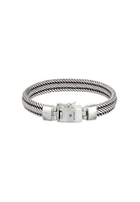 KUZZOÍ - Armband Schlangenkette Flach 925 Sterling Silber Oxidiert - Silber
