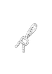 GIORGIO MARTELLO MILANO - Charm Buchstabe R, Zirkonia Steine, Silber 925 - weiß