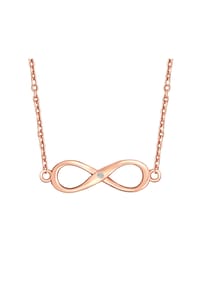 Luluandjane - Damen Kette aus 925/- Sterling Silber in Roségold mit Diamant - roségold