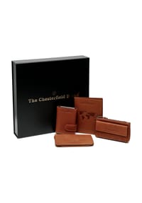 The Chesterfield Brand - Kreditkartenetui 4-teiliges Geschenkset Leder 7 cm - braun